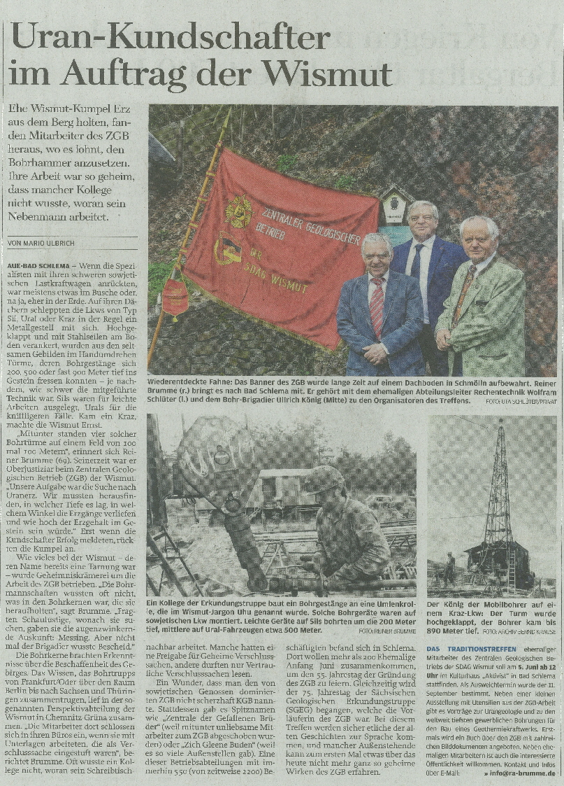 ZGB-Traditionstreffen in Freie Presse 30.04.2021 ZGB-Traditionstreffen in Freie Presse 30.04.2021